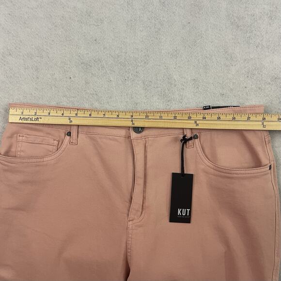 Kut from the Kloth Jeans Womens 16 Pink Hi Rise Connie Raw Hem Skinny Jeans - Picture 4 of 16